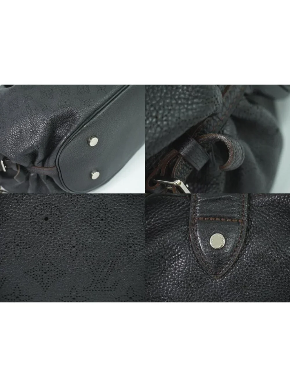 Louis Vuitton LV Mahina Neo L Leather Shoulder Bag Noir Black